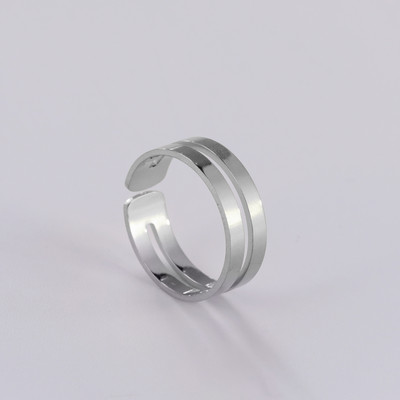 Gyűrűk férfiaknak, rozsdamentes acél, kétrétegű, üreges nyitott gyűrű, egyszerű, kerek vágású, állítható ékszer, évfordulós ajándék