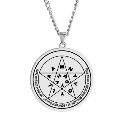 HLSS253 Talisman of Venus Place me as a Signet Upon Thine Heart Arm for Love is Stron as Death Κολιέ με κρεμαστό κόσμημα από ανοξείδωτο ατσάλι