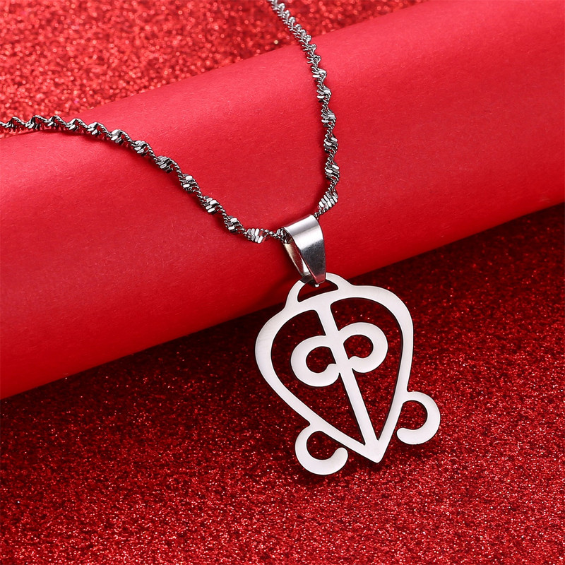 Aafrika Adinkra Sümbol Ripats Kaelakeed ODO NNYEW FIE KWAN Armastuse vägi Südameehted