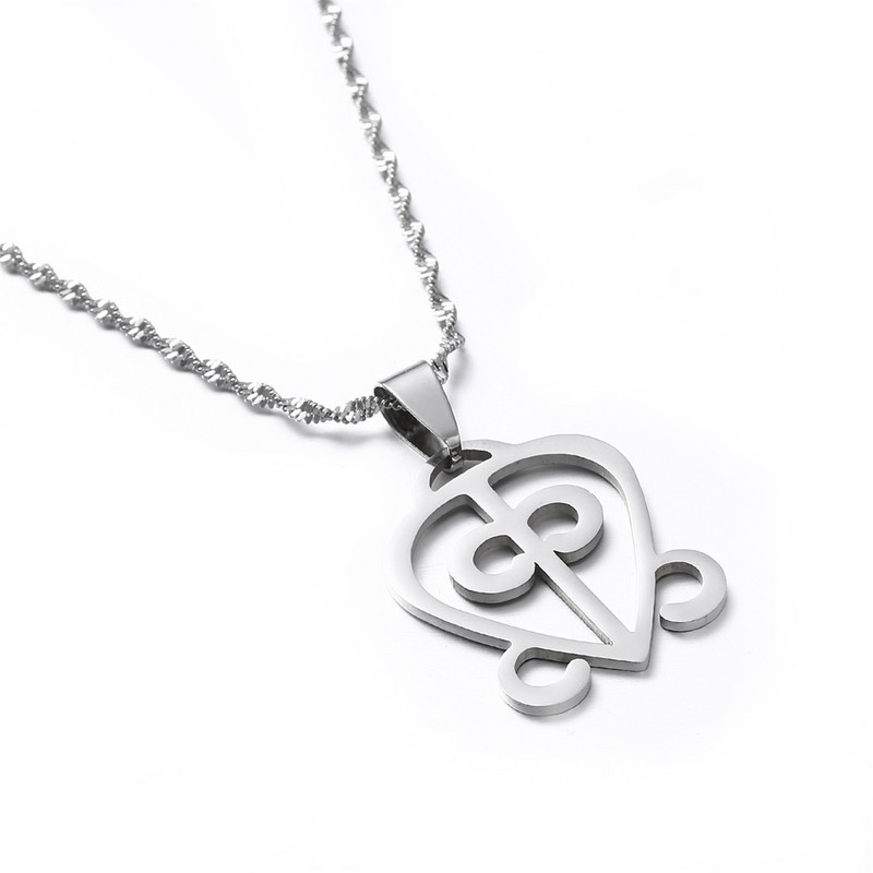 Aafrika Adinkra Sümbol Ripats Kaelakeed ODO NNYEW FIE KWAN Armastuse vägi Südameehted