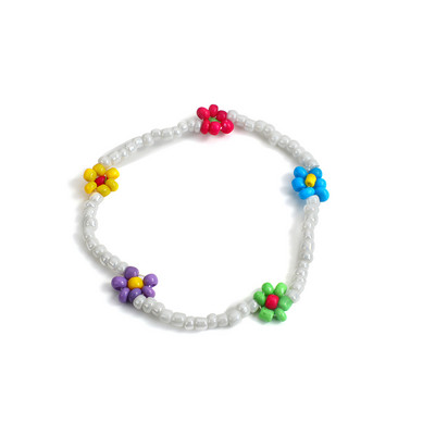 Amorcome Korea Daisy Lilled Kristallklaashelmed Mood Naiste Käevõru Boheemi Värvikas Võluv Nahast Käevõru Käsitsi valmistatud Ehted