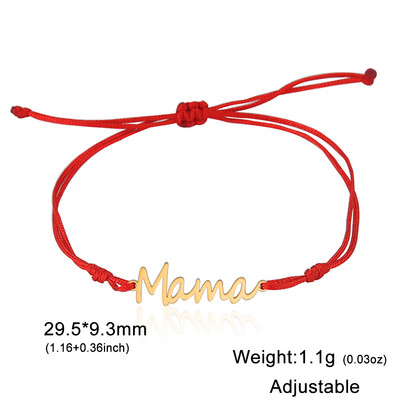 Lucktune Mama Letters Narukvice s privjescima Modne perle od nehrđajućeg čelika Narukvica s lancem za žene Nakit za rođendan mame Majčin dar