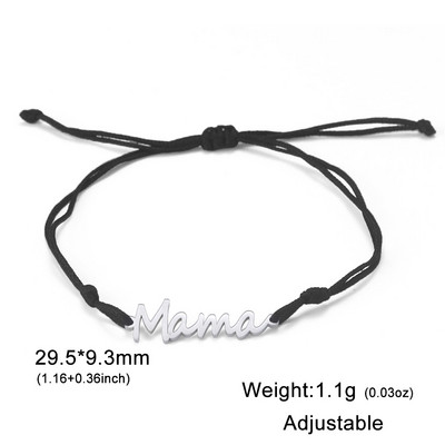 Lucktune Mama Letters Narukvice s privjescima Modne perle od nehrđajućeg čelika Narukvica s lancem za žene Nakit za rođendan mame Majčin dar