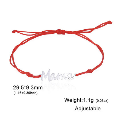 Lucktune Mama Letters Narukvice s privjescima Modne perle od nehrđajućeg čelika Narukvica s lancem za žene Nakit za rođendan mame Majčin dar