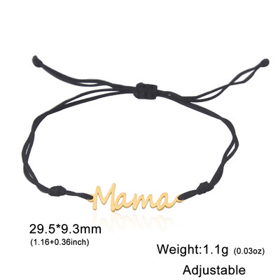Lucktune Mama Letters Narukvice s privjescima Modne perle od nehrđajućeg čelika Narukvica s lancem za žene Nakit za rođendan mame Majčin dar