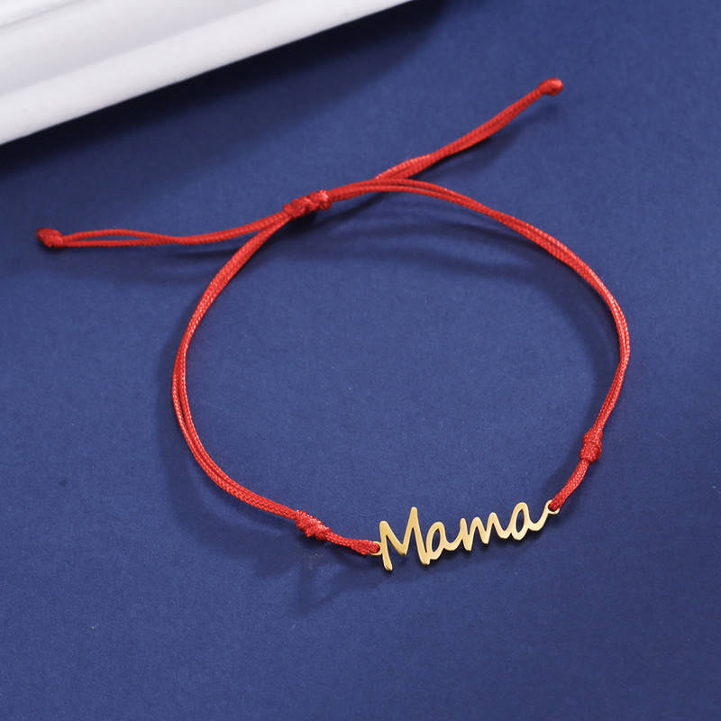 Lucktune Mama Letters Narukvice s privjescima Modne perle od nehrđajućeg čelika Narukvica s lancem za žene Nakit za rođendan mame Majčin dar