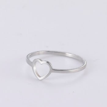 COOLTIME Неръждаема стомана Сърце за двойка пръстени за жени Модни стоманени цветни пръстени за пръсти Сладък подарък за годишнина от сватба Бижута