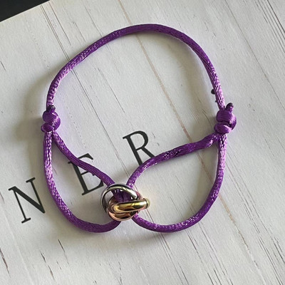 Rozsdamentes acél karkötő 3 fém csatos szalag fűzős lánc többszínű állítható méretű karkötő