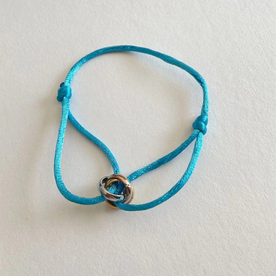 Rozsdamentes acél karkötő 3 fém csatos szalag fűzős lánc többszínű állítható méretű karkötő