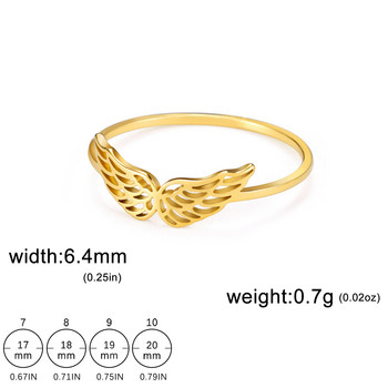 Skyrim Flying Angel Wings Дамски пръстен Пръстени за пръсти от неръждаема стомана Kpop Модна сватбена лента Бижута Подарък за рожден ден на едро