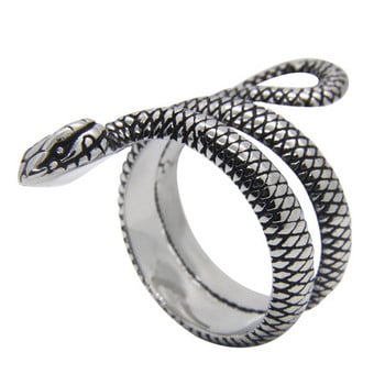 Δαχτυλίδι φιδιού Cobra 316L από ανοξείδωτο ατσάλι Γυναικείο δαχτυλίδι φιδιού για πάρτι μόδας για άνδρες