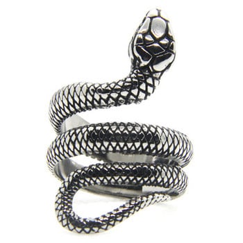 Пръстен със змия от неръждаема стомана 316L Дамски мъжки моден пръстен със змия за парти