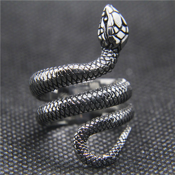 Пръстен със змия от неръждаема стомана 316L Дамски мъжки моден пръстен със змия за парти