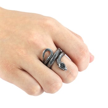 Δαχτυλίδι φιδιού Cobra 316L από ανοξείδωτο ατσάλι Γυναικείο δαχτυλίδι φιδιού για πάρτι μόδας για άνδρες