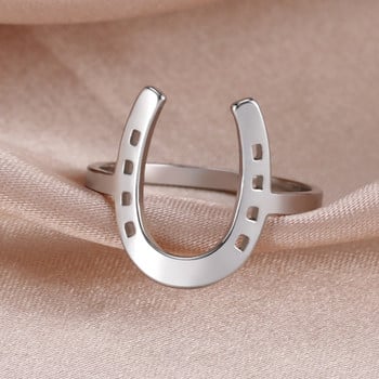Skyrim U-образна подкова Дамски пръстен от неръждаема стомана златен цвят Пръстени Модни бижута за късмет Подарък за рожден ден за приятели
