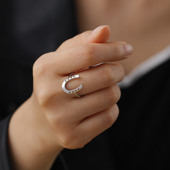 Skyrim Πέταλο σε σχήμα U Γυναικείο δαχτυλίδι από ανοξείδωτο ατσάλι Χρυσό χρώμα Δαχτυλίδι δάχτυλων Μόδα Τυχερό κόσμημα Δώρο γενεθλίων για φίλους