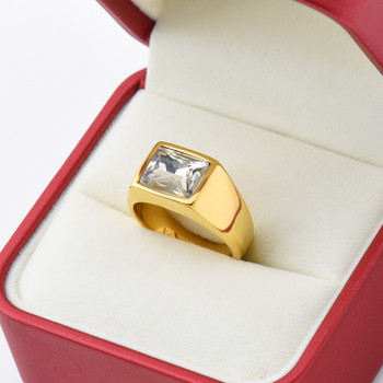 1 бр мъжки/женски сватбен пръстен в стил скъпоценен камък от титанова стомана, модни мъжки леки и компактни пръстени от неръждаема стомана 316LS