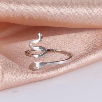 Skyrim Прекрасен регулируем пръстен във формата на змия за жени, момичета, минималистичен пръстен за бижута, подарък за рожден ден на едро от неръждаема стомана