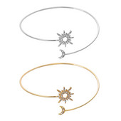 Lihtsad tsirkoonist sädelevad kuu õlavarre manseti käevõru käevõru käevõru naiste ehted