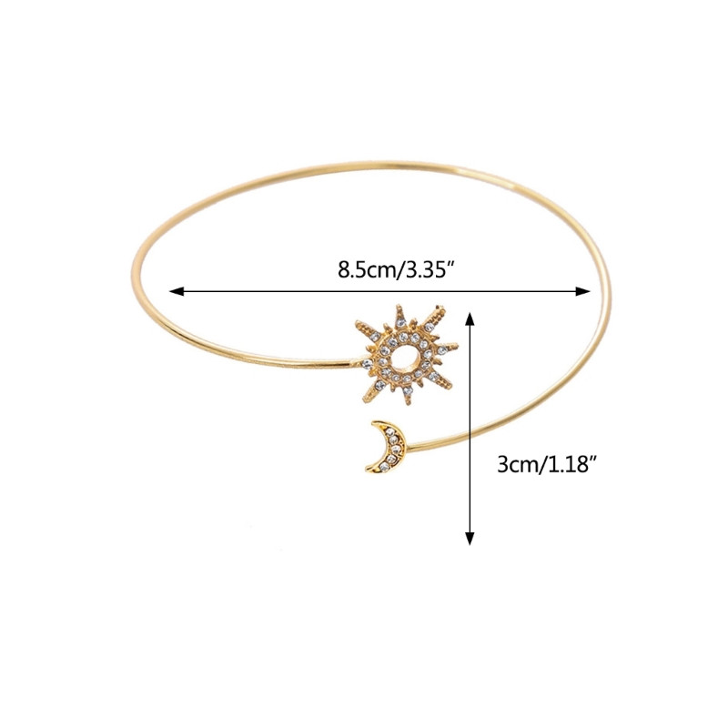 Lihtsad tsirkoonist sädelevad kuu õlavarre manseti käevõru käevõru käevõru naiste ehted