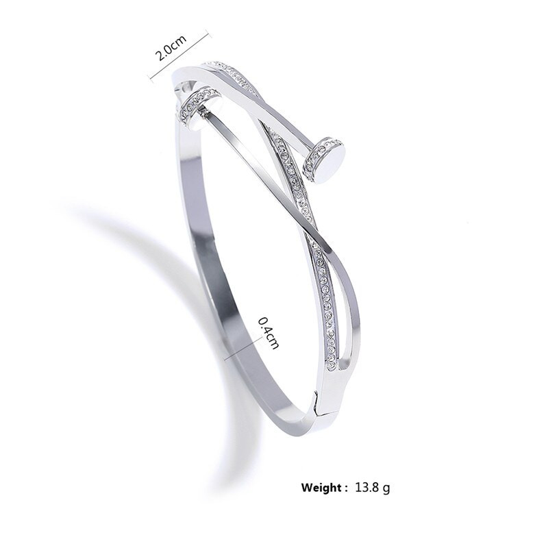 Luksuzna unikatna dvostruka kristalna križna narukvica od nehrđajućeg čelika s glavom za nokte za ženu Ljubavni vjenčani dar Nakit s narukvicom