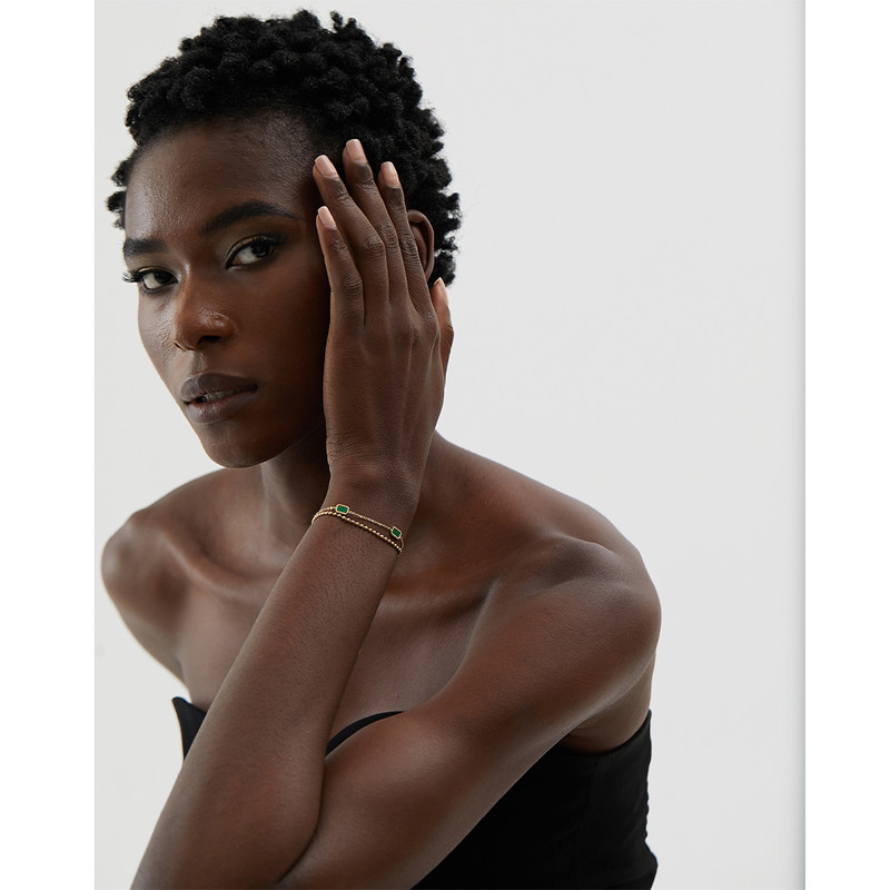 Yhpup topeltkett roheline punane ruut akrüül roostevabast terasest käevõru käevõru võlu kullavärvi trendikas mood Korea ehted naistele