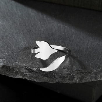 Skyrim Fox Ανοιχτό δαχτυλίδι από ανοξείδωτο ατσάλι Casual δαχτυλίδι με δυνατότητα αλλαγής μεγέθους Μόδα κοσμήματα ζώων δώρο γενεθλίων για γυναίκες άνδρες