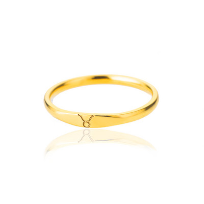 Maleni prsten sa horoskopskim znakom za žene od nehrđajućeg čelika Zlatna boja sazviježđa Blizanci Prsten rođendanski božićni nakit Bijoux Femme