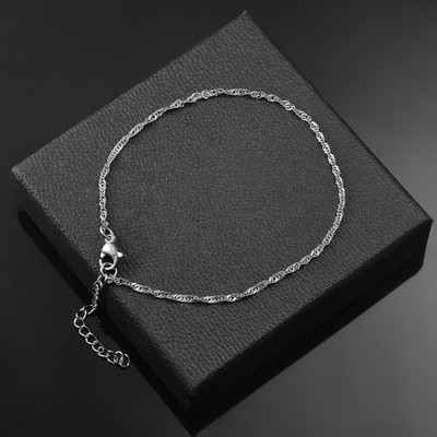 Roostevabast terasest mitmekihiline keti käevõru Naiste lihtne mood Kihiline tüdruku randmekäevõru Ehted Aksessuaarid Pikkus 18cm+5cm