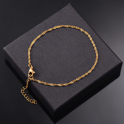 Roostevabast terasest mitmekihiline keti käevõru Naiste lihtne mood Kihiline tüdruku randmekäevõru Ehted Aksessuaarid Pikkus 18cm+5cm