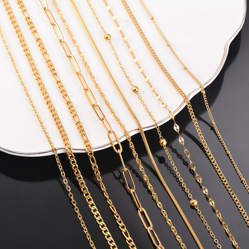 Roostevabast terasest mitmekihiline keti käevõru Naiste lihtne mood Kihiline tüdruku randmekäevõru Ehted Aksessuaarid Pikkus 18cm+5cm