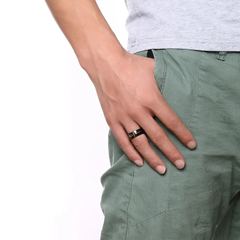 Atdalāms Ankh ēģiptiešu krusta gredzens vīriešiem melns zelta krāsa nerūsējošā tērauda gredzeni dzīvības atslēga kāzu vīriešu anelu rotaslietas dāvanas