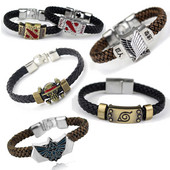 Anime One Piece Naruto Attack On Titan Käevõru Vintage Käsitsi valmistatud Nahast Kootud Meeste Ehted Naiste Ehted Anime Kaupade Kingitused