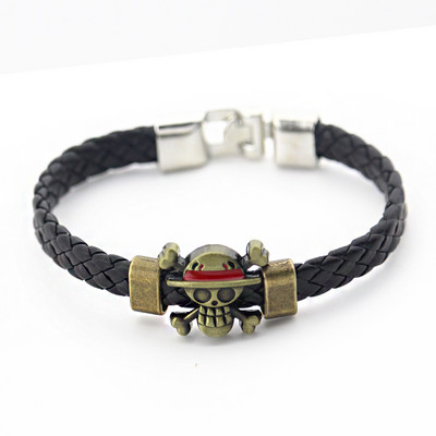 Anime One Piece Naruto Attack On Titan Käevõru Vintage Käsitsi valmistatud Nahast Kootud Meeste Ehted Naiste Ehted Anime Kaupade Kingitused