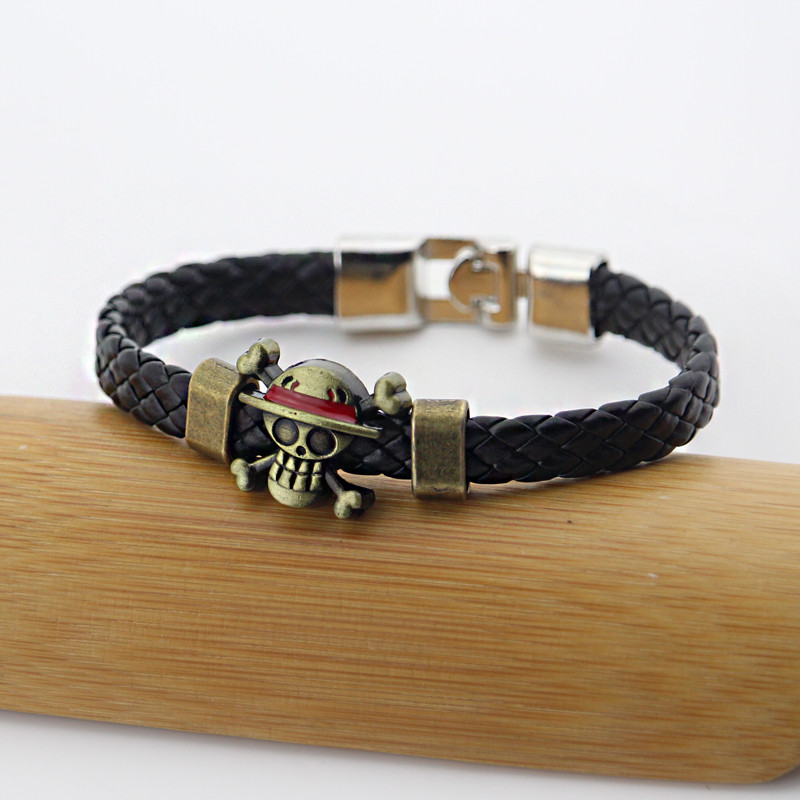 Anime One Piece Naruto Attack On Titan Käevõru Vintage Käsitsi valmistatud Nahast Kootud Meeste Ehted Naiste Ehted Anime Kaupade Kingitused