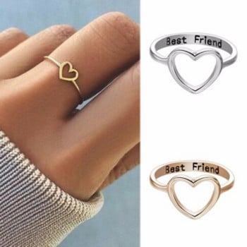 Best Friend Heart Ring Heart Shape Promise Stackable Band Love δαχτυλίδια για γυναικεία ζευγάρια Κοσμήματα καρδιάς από ανοξείδωτο ατσάλι