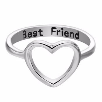 Best Friend Heart Ring Heart Shape Promise Stackable Band Love δαχτυλίδια για γυναικεία ζευγάρια Κοσμήματα καρδιάς από ανοξείδωτο ατσάλι