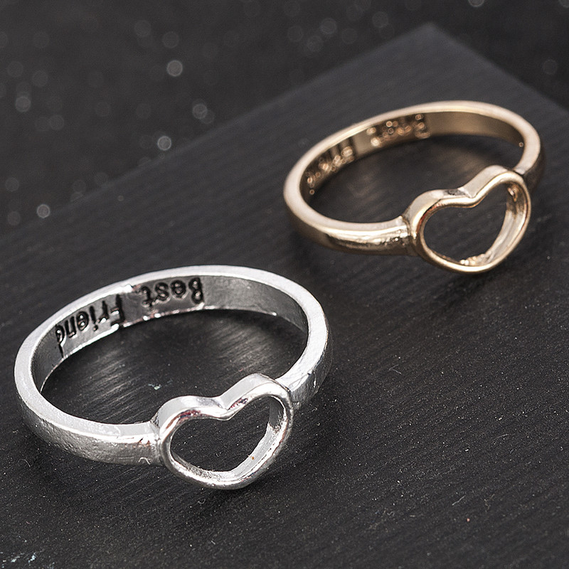 Prsten u obliku srca za najboljeg prijatelja Obećanje u obliku srca Ljubavno prstenje koje se može slagati na jedno drugo Za ženske parove Izrezano srce Nakit od nehrđajućeg čelika