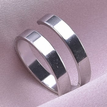 Моден минимализъм Пръстени с двойни линии за жени Мъже Реколта от неръждаема стомана Регулируем пръстен за пръсти Нови бижута Подаръци за годишнина