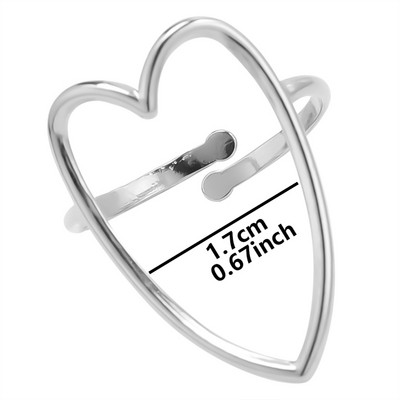 1/3 tk roostevabast terasest mood lihtsad õõnsad tekstuuriga südamesõrmused naistele tüdrukutele trendikad armsad avatud sõrmega Anillose ehted