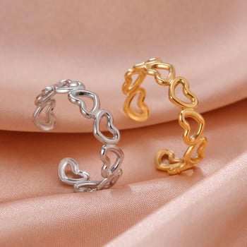 Skyrim Stainless Steel New In Heart Open Ring Дамски пръстени за пръсти Модни любовни бижута Естетична брачна лента Подарък на едро