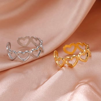 Skyrim Stainless Steel New In Heart Open Ring Дамски пръстени за пръсти Модни любовни бижута Естетична брачна лента Подарък на едро