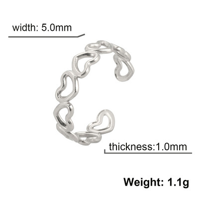 Skyrim rozsdamentes acél új szívben nyitott gyűrű női ujjgyűrűk divat szerelmes ékszerek esztétikus esküvői zenekar ajándék nagykereskedés