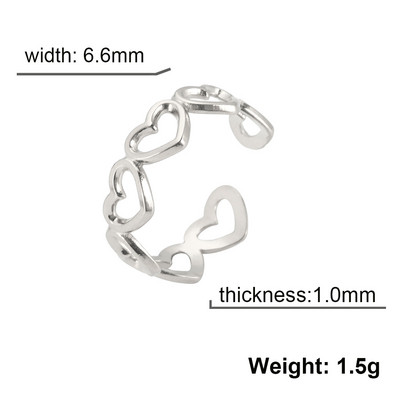 Skyrim rozsdamentes acél új szívben nyitott gyűrű női ujjgyűrűk divat szerelmes ékszerek esztétikus esküvői zenekar ajándék nagykereskedés