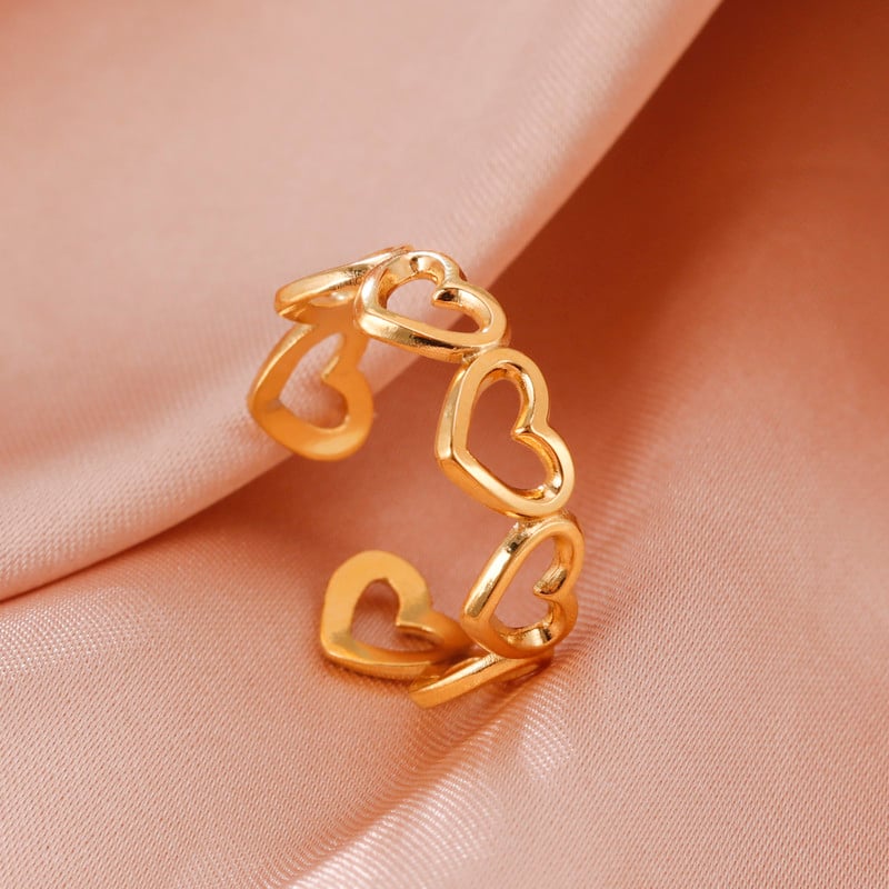 Skyrim rozsdamentes acél új szívben nyitott gyűrű női ujjgyűrűk divat szerelmes ékszerek esztétikus esküvői zenekar ajándék nagykereskedés