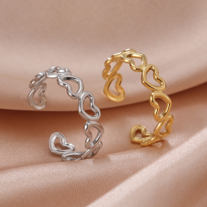 Skyrim rozsdamentes acél új szívben nyitott gyűrű női ujjgyűrűk divat szerelmes ékszerek esztétikus esküvői zenekar ajándék nagykereskedés