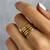 Пръстени от неръждаема стомана Европа и Съединените щати Популярен полилинеен отворен пръстен Пръстен с регулируем дизайн за жени Бижута Банкет