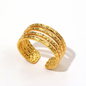 Δαχτυλίδι από ανοξείδωτο ατσάλι στην Ευρώπη και στις Ηνωμένες Πολιτείες Δημοφιλές Δαχτυλίδι Polyline Open Ring Ρυθμιζόμενο σχέδιο για Γυναικεία κοσμήματα συμπόσιο