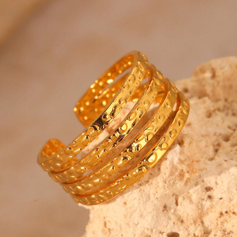 Пръстени от неръждаема стомана Европа и Съединените щати Популярен полилинеен отворен пръстен Пръстен с регулируем дизайн за жени Бижута Банкет