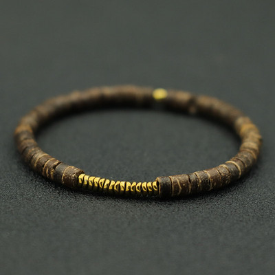 Νέο ανδρικό βραχιόλι 4mm Αντίκες Χρυσό Βραχιόλι από πέτρα αιματίτη από φυσικό ξύλινο βραχιόλι Homme Διαλογισμός με χάντρες Brazalete Pulsera